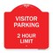 Signmission Visitor Parking Sign Visitor Parking 2 Hour Limit, Red & White Alum Sign, 18" x 18", RW-1818-22729 A-DES-RW-1818-22729 - alternate 1